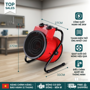 quạt sấy gió nóng 3kw điện trở ống