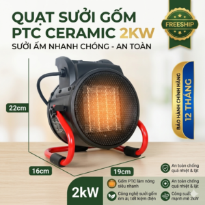 quạt sưởi gốm PTC Ceramic 2kw